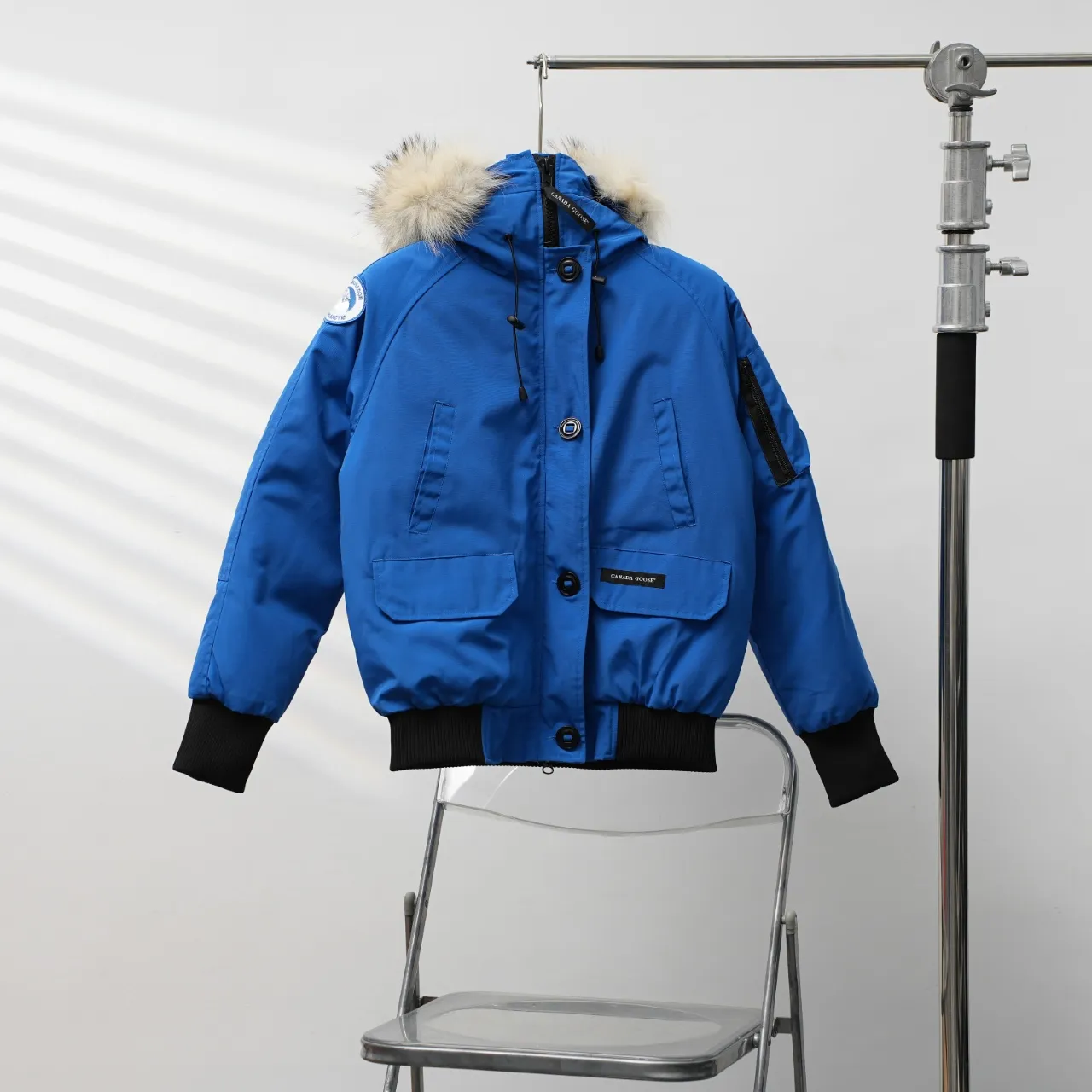 P720 CANADA GOOSE丨Canada Goose 02 hooded fur collar down jacket Color: sky blue Size: XS-XL